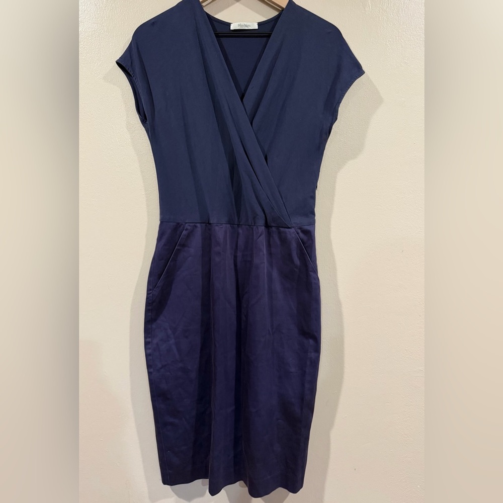 MaxMara Indigo Blue (Purple/Blue) Midi Dress Size Great Condition Medium Size